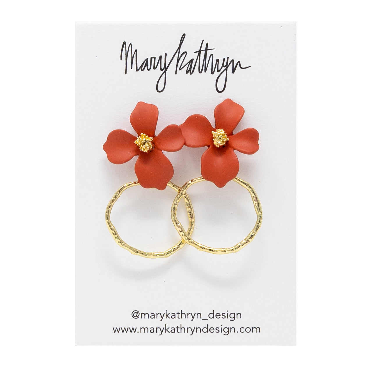 Rust Lillian Flower Drop Earrings