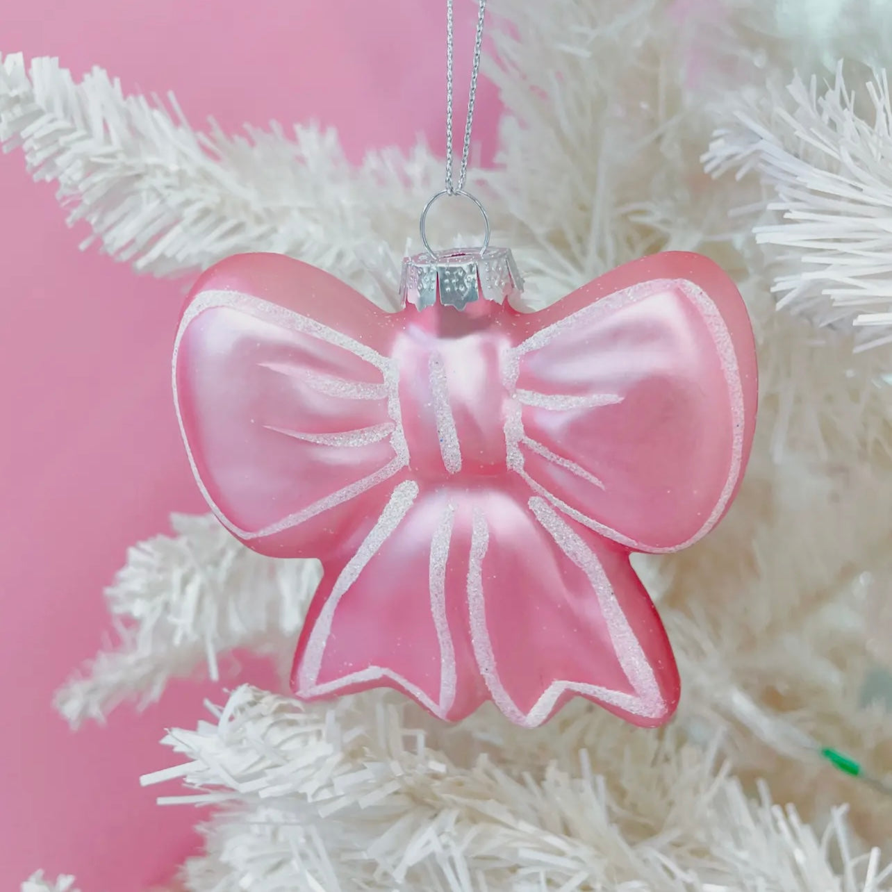 Pink Bow Christmas Ornament