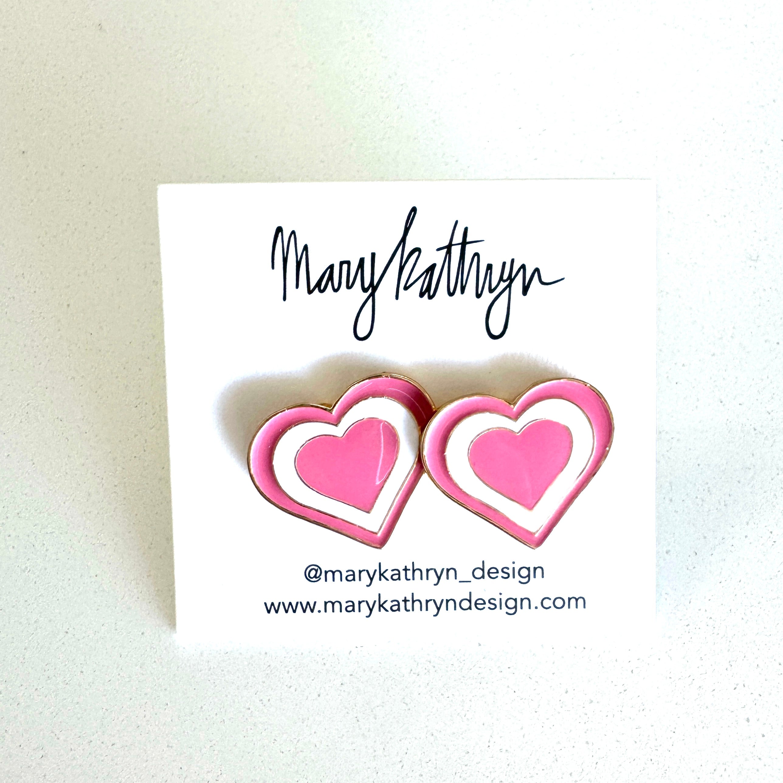 Blush of Love Heart Studs