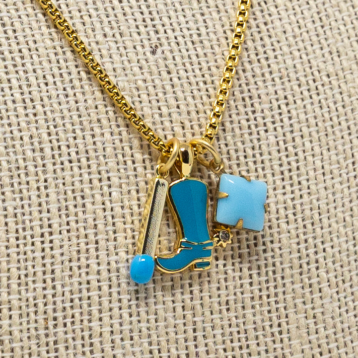 Paint the Town Blue Charming Necklace