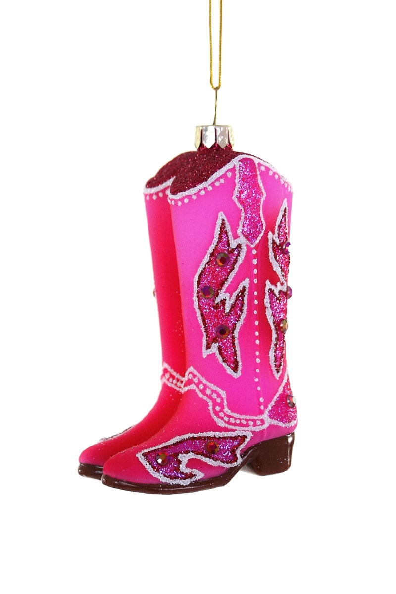 Pink Cowgirl Boot Ornament