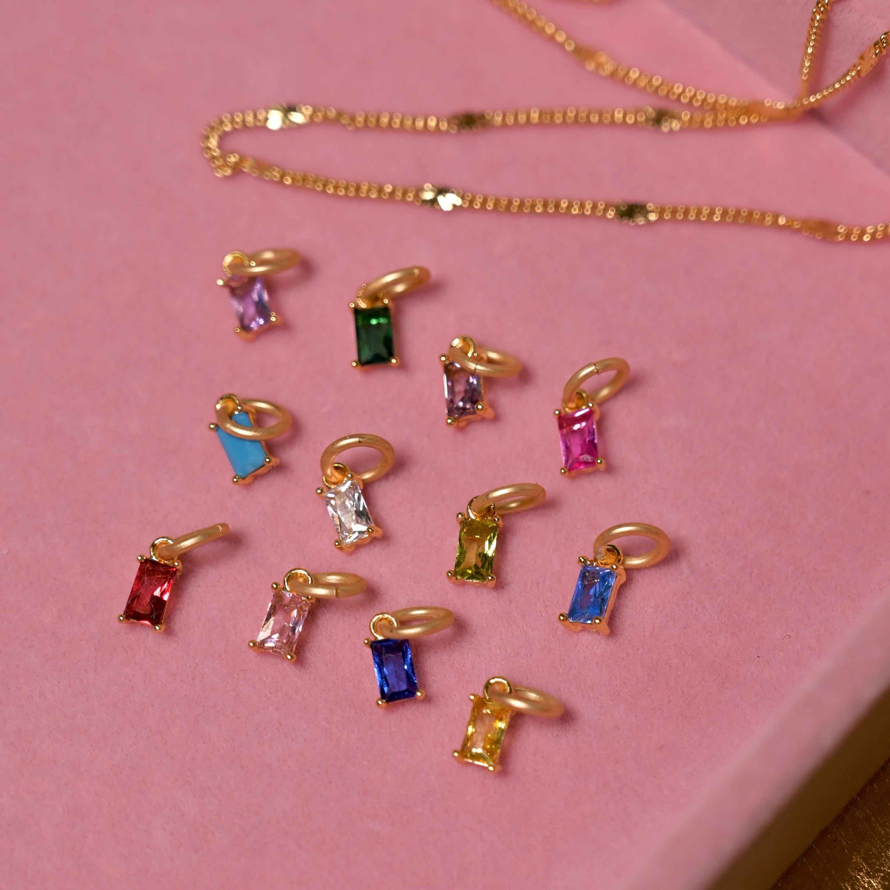 Baguette Birthstones Charm Pack