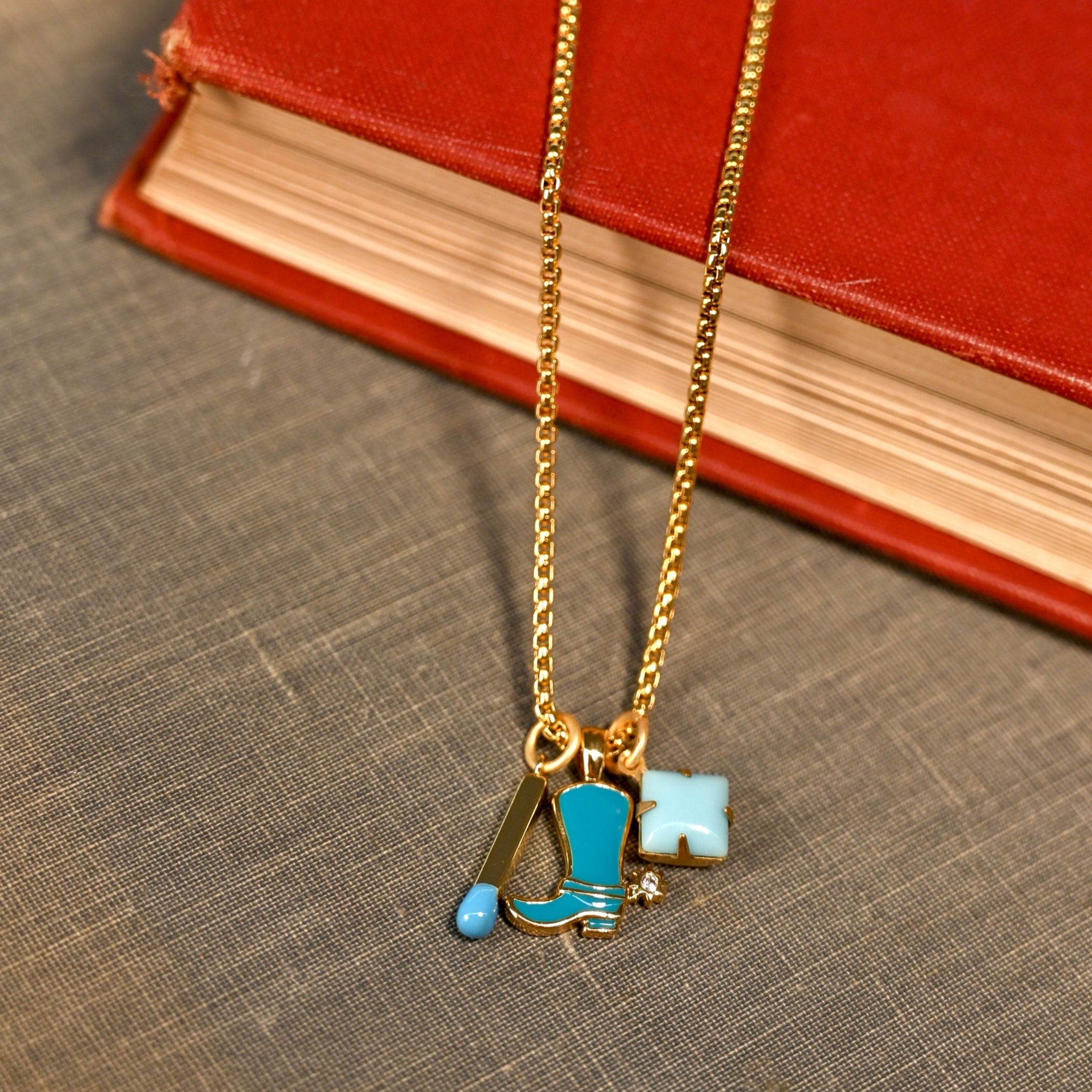 Paint the Town Blue Charming Necklace