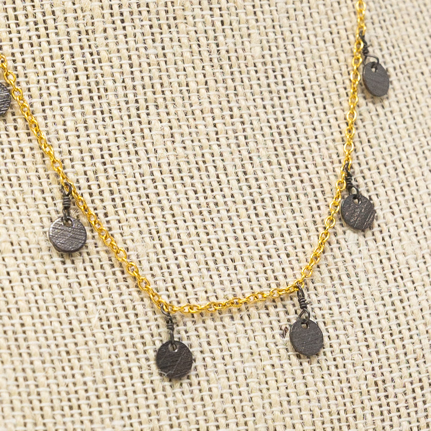 Mixed Metals Dangle Necklace