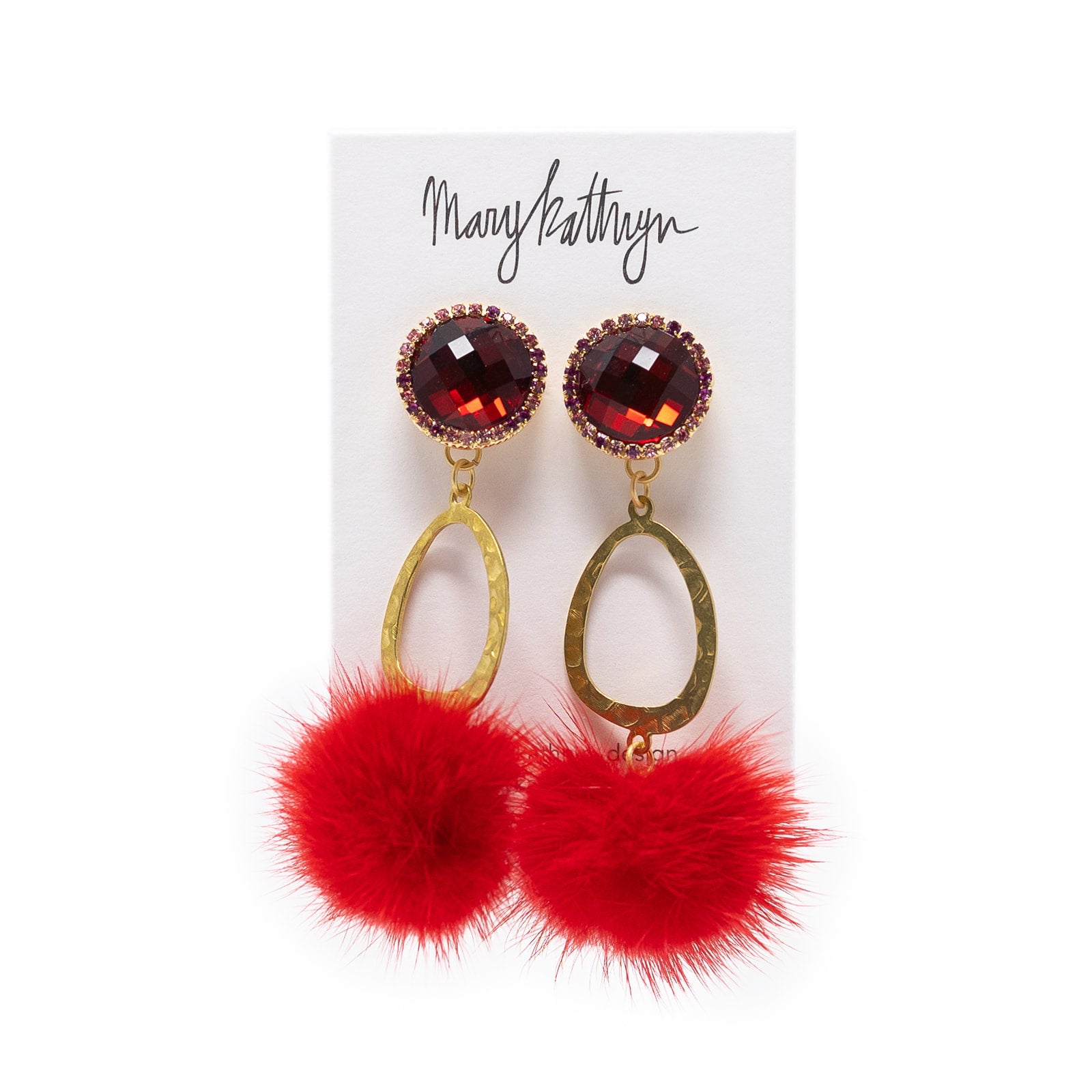 Noelle Red Puff Earrings