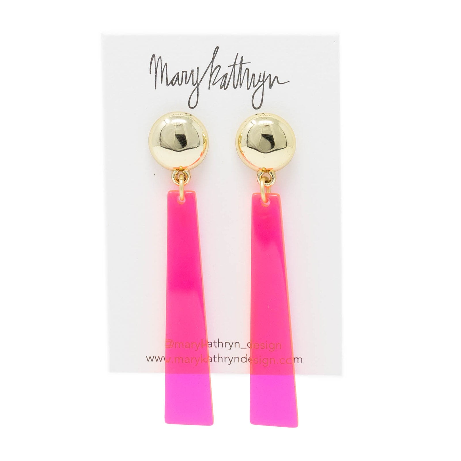 Neon Pink Acrylic Pendant Earrings